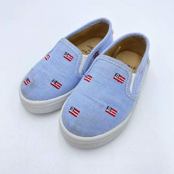 Janie & Jack Toddler USA Flag Embroidered Slip On Flats Size 6 - Picture 1 of 6
